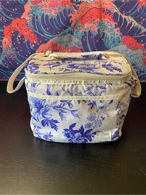 Blue Floral Canvas Lunch Cooler Bag